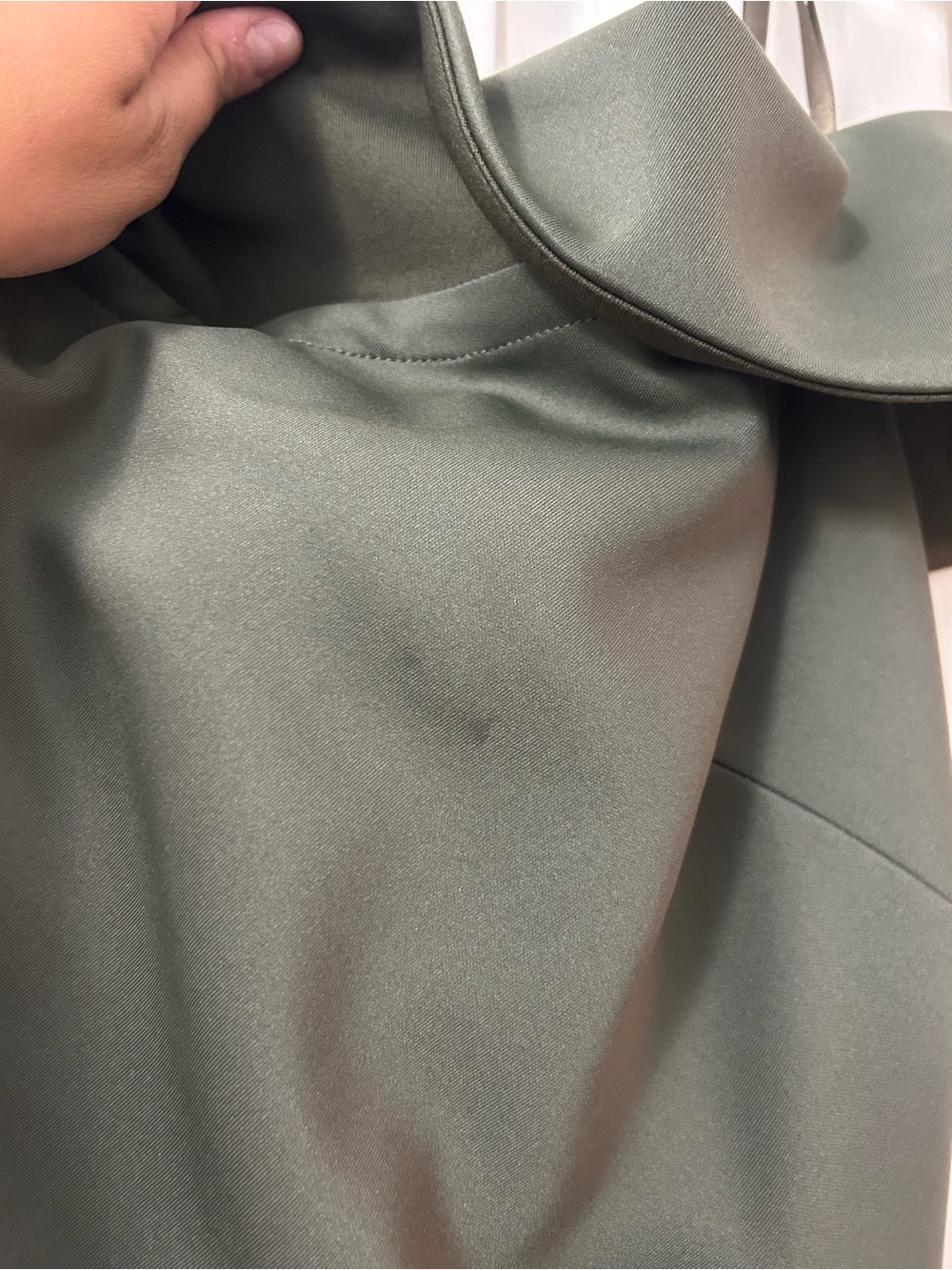 Xscape Olive Off-Shoulder Ruffle Gown - Picture 5 of 6